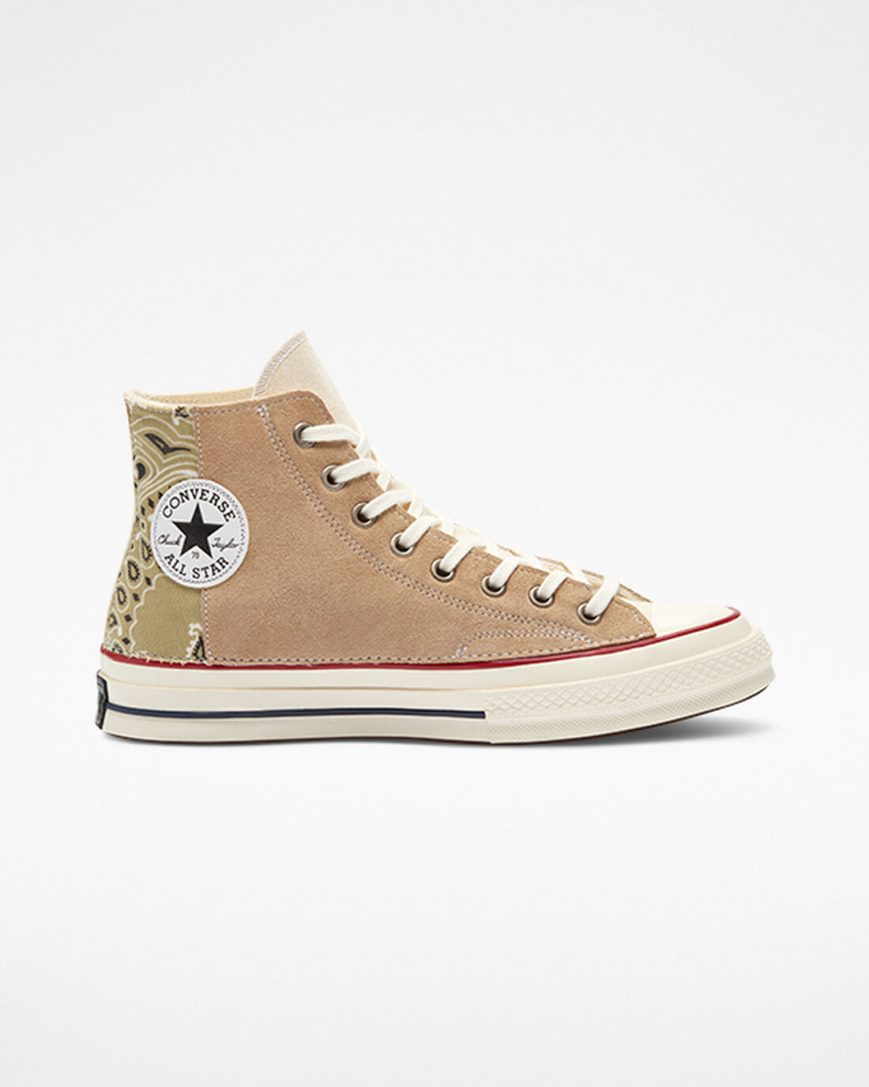 Pánské Boty Vysoké Converse Chuck 70 LTD Paisley Semišové Béžový Hnědé | CZ FLCQ83